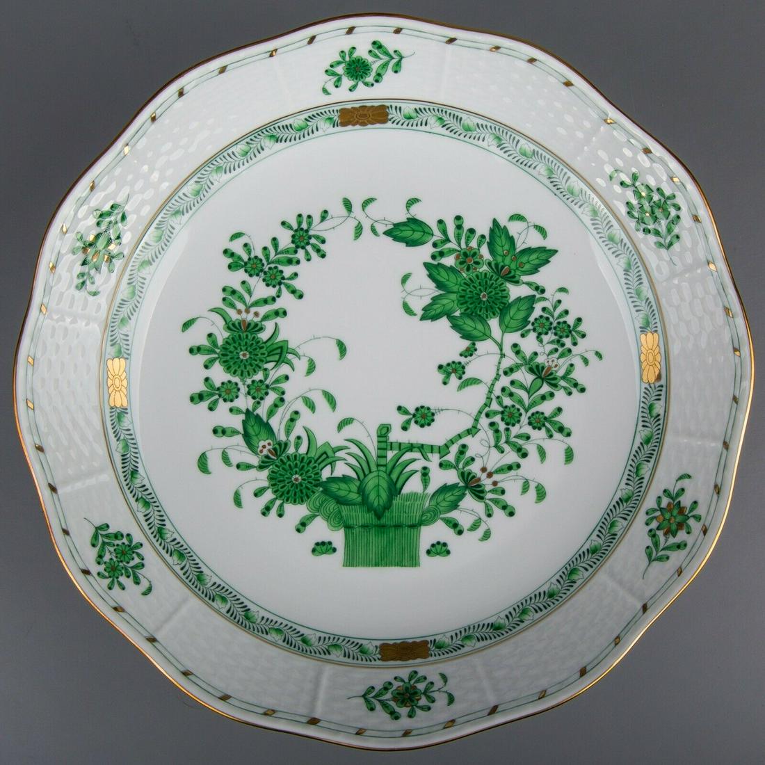 Herend Indian Basket Green Round Serving Bowl #83/FV (1 of 4)