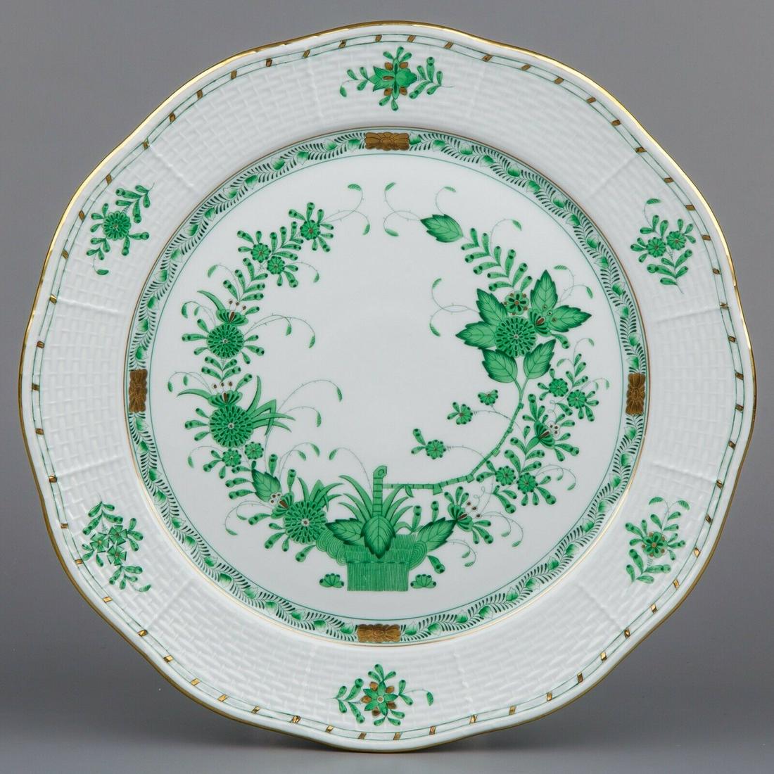 Herend Indian Basket Green Round Serving Platter (1 of 4)