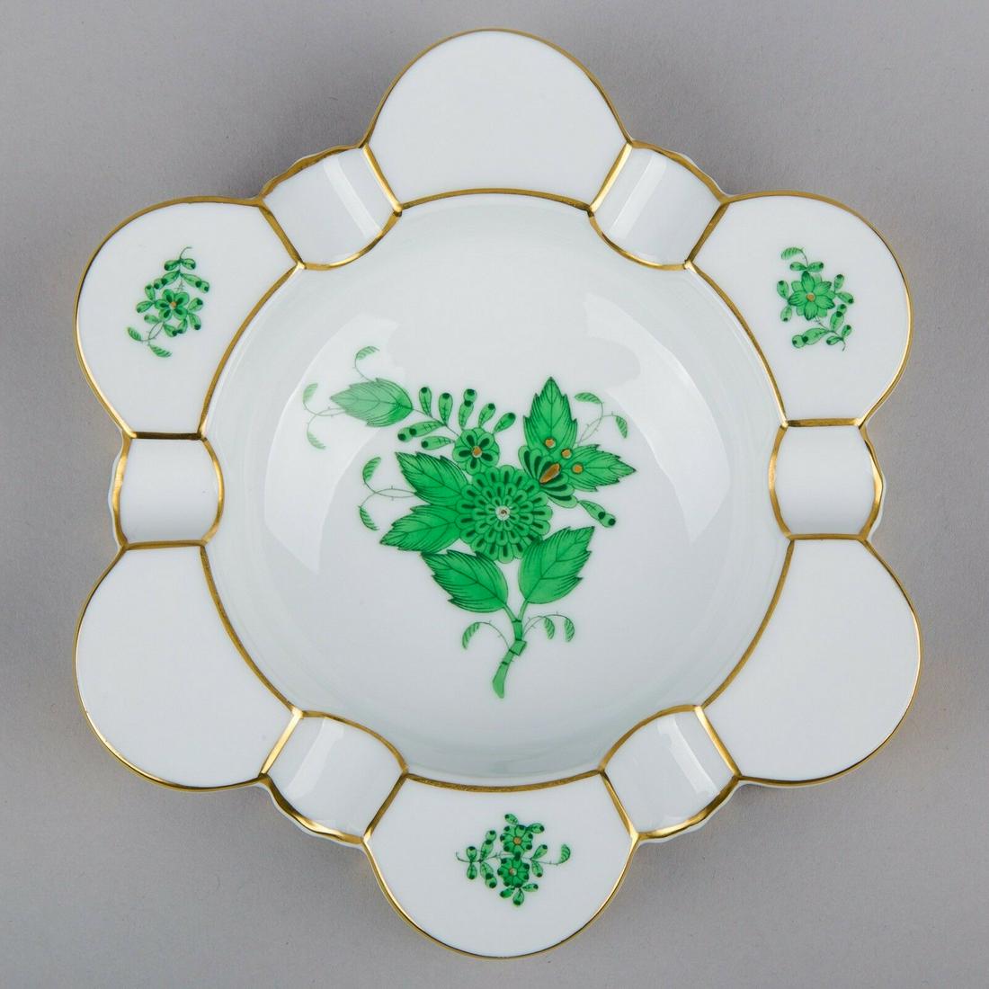 Herend Chinese Bouquet Green Ashtray #7700/AV (1 of 7)