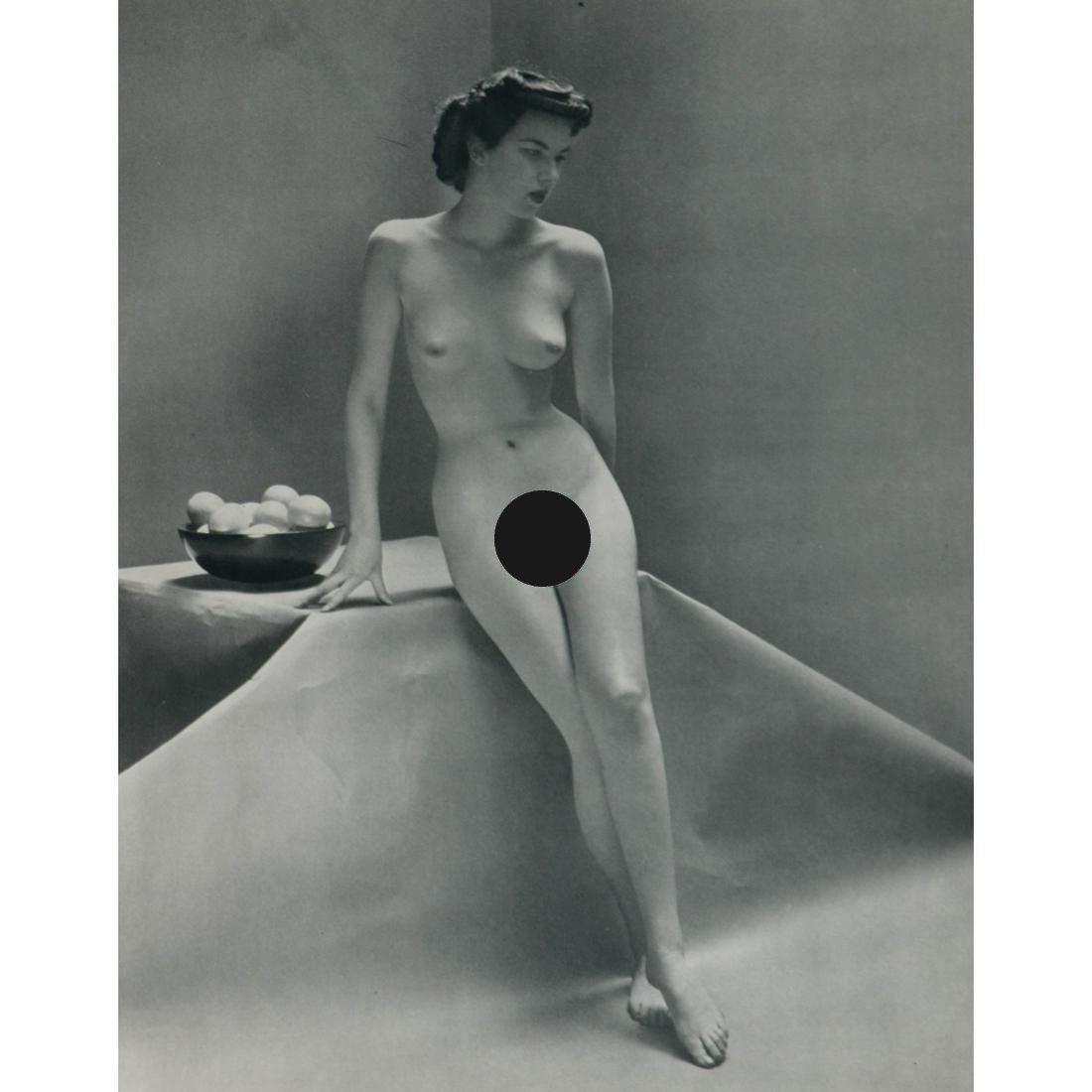 ANDRE DE DIENES - Nude: Artist: ANDRE DE DIENES Print Title: Nude Medium: Sheet-fed Gravure Printing Date: 1950's Printed in France Image size approx. 11.5 x 9 inches Andre De Dienes (1913-1985) was a Hungarian photographer,