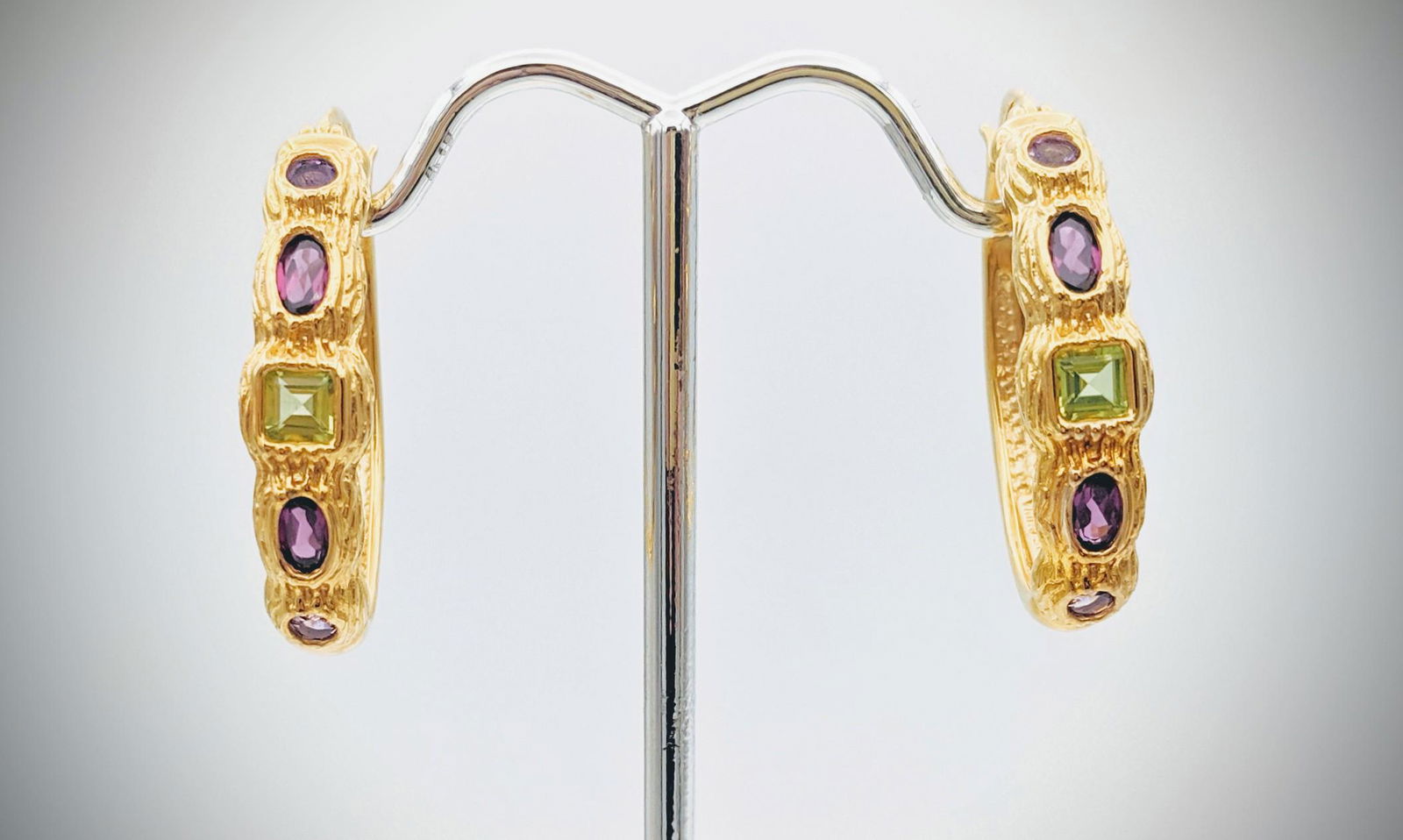 Amethyst & Peridot Hoop Earrings (1 of 3)