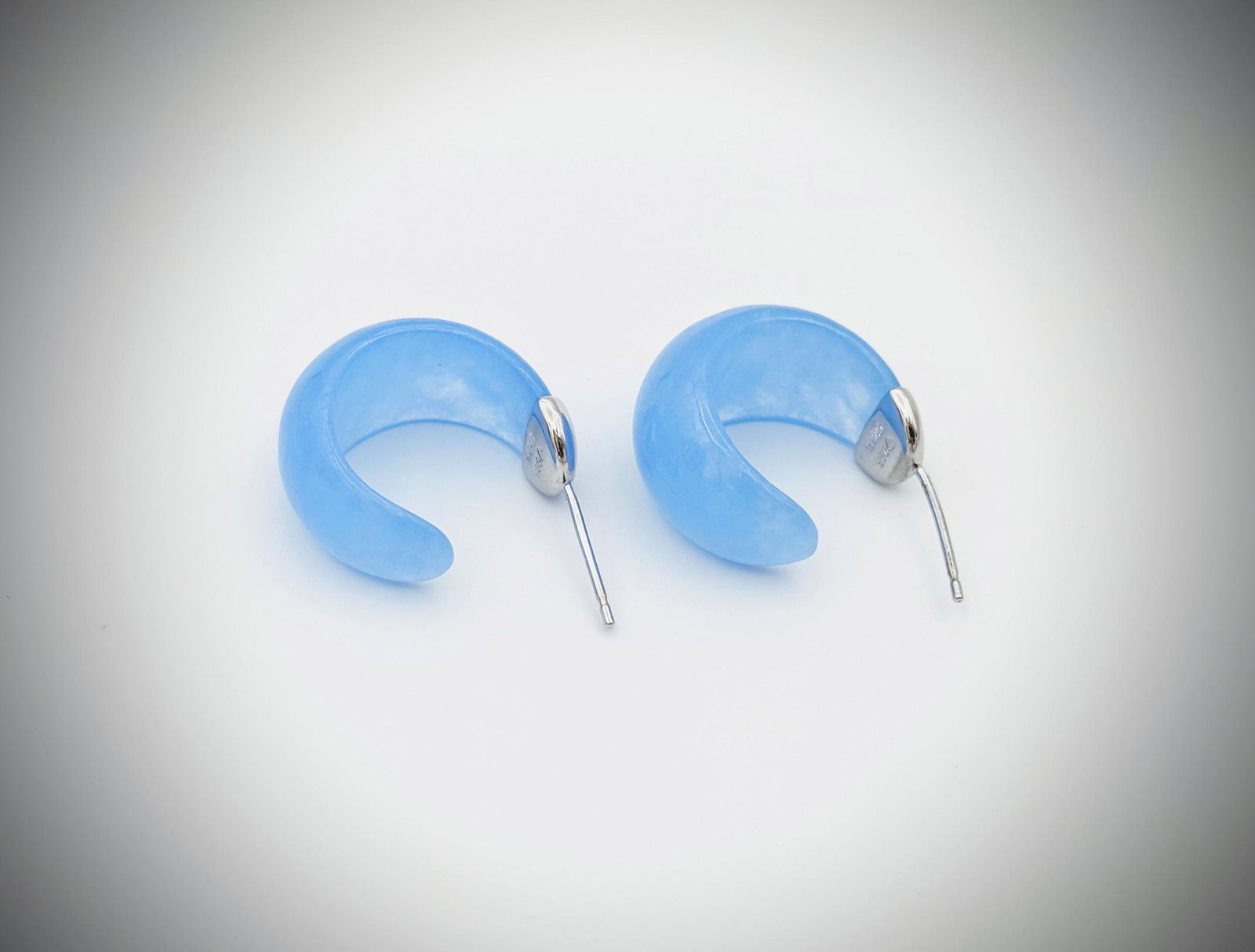 Sterling Silver Blue Jadeite Earrings (1 of 3)