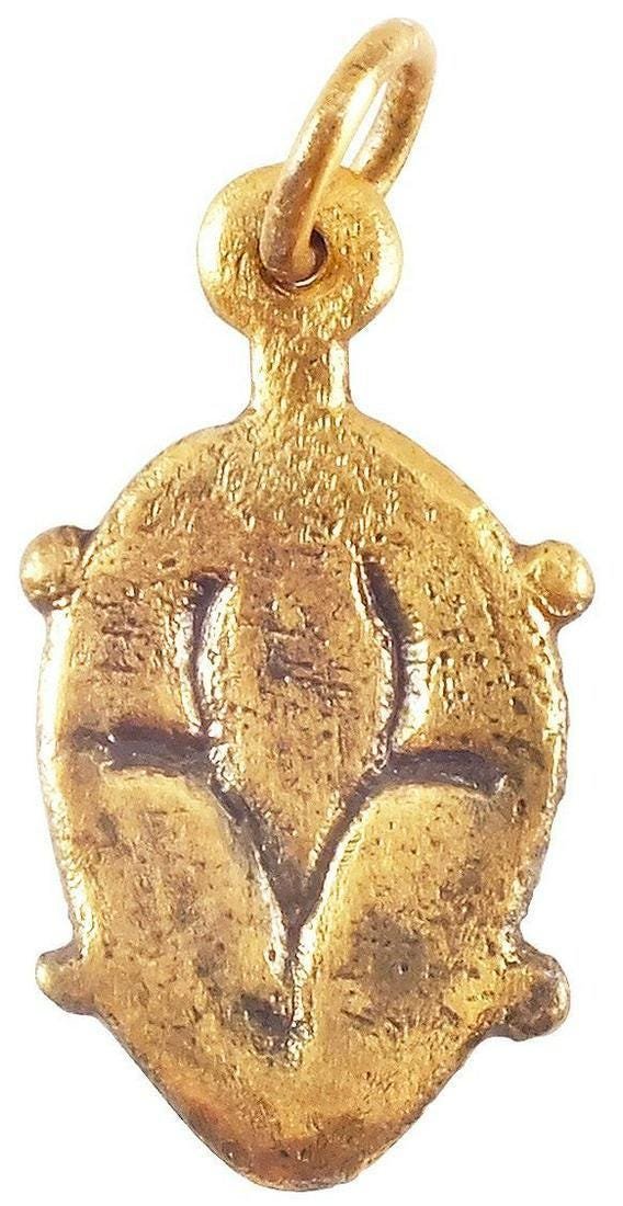 ANCIENT VIKING HEART PENDANT C.900 AD JEWELRY: ANCIENT VIKING HEART PENDANT C.900 AD JEWELRY. A good example in its early form. Near flat section and naturalistic (uncusped) form. The field with two converging trefoils. 7/8" height, made by the op