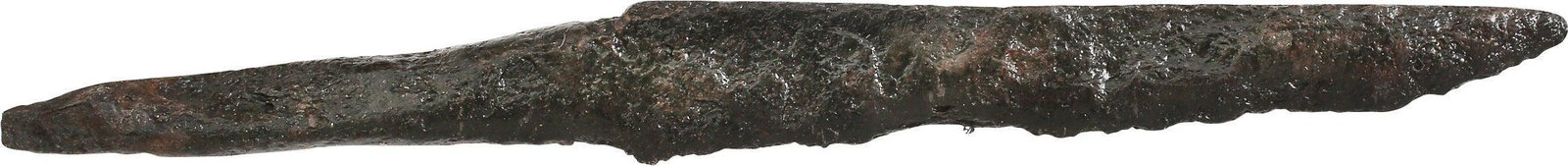 VIKING POCKET OR POUCH KNIFE, 11th C. AD: Vikings evolved multiple fighting techniques depending on circumstances. The sword and ax served on the battlefield. When raiding, they employed brutal hand to hand techniques which included throat-sl