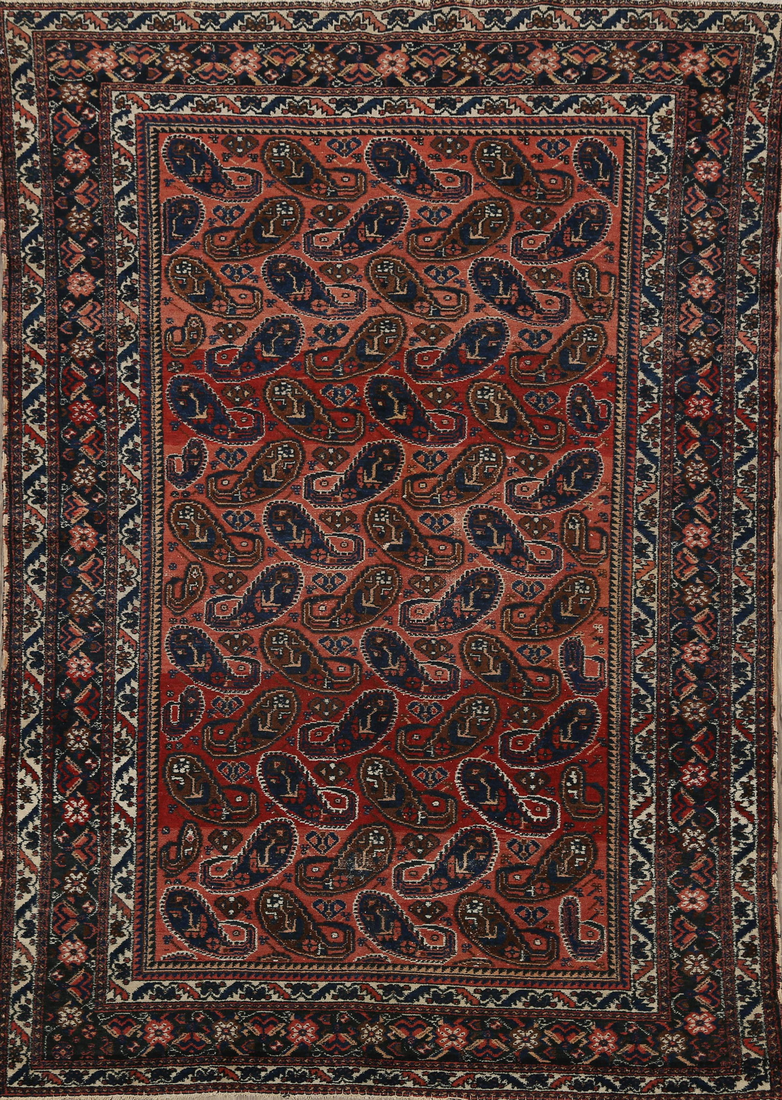 Antique Paisley Bakhtiari Persian Area Rug 4x6 (1 of 18)