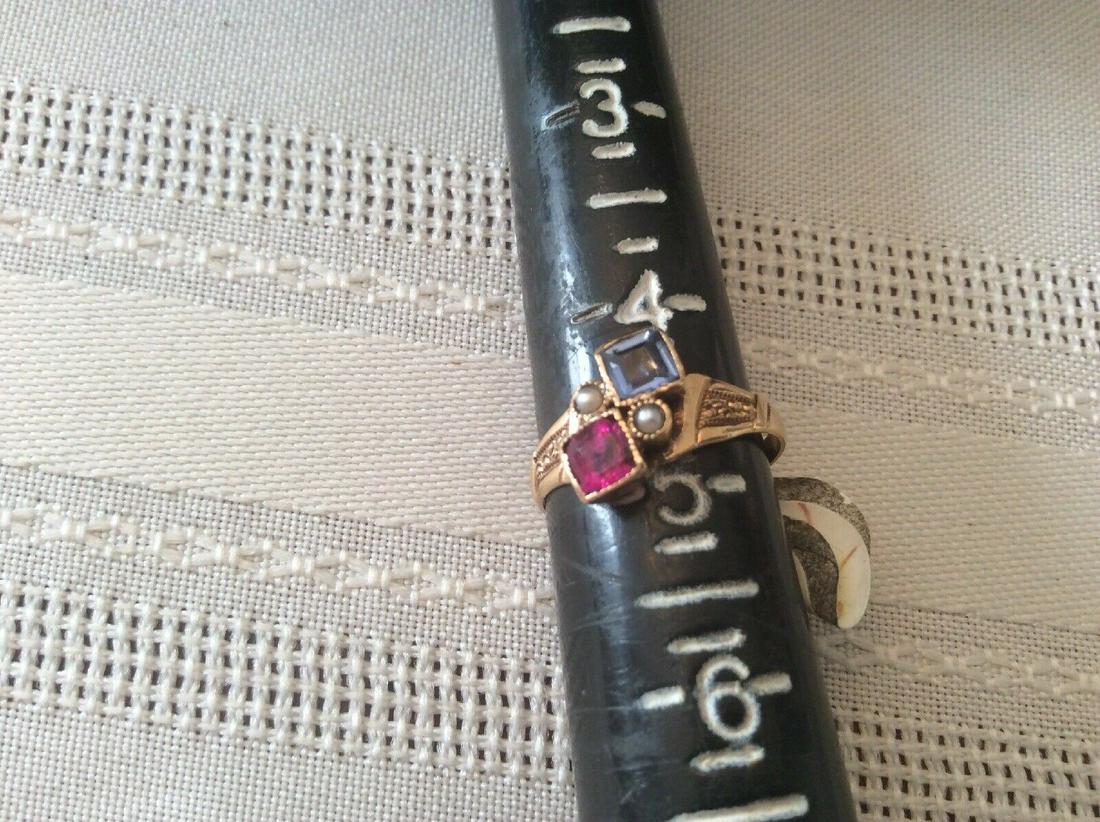 14k AnTique Vivtorian Ring With Colored Stones And Seed (1 of 9)