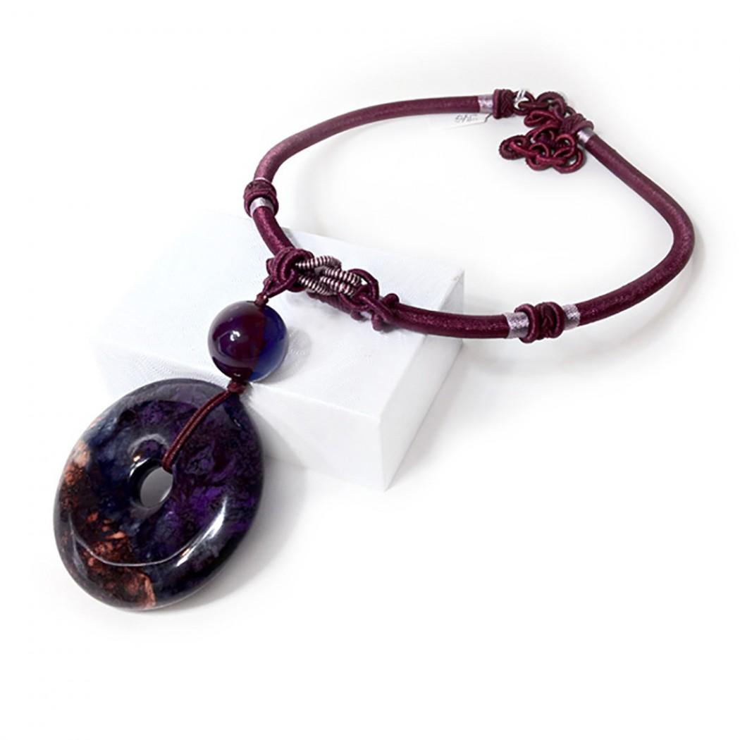 Sugilite and Tibetan Amber Necklace (1 of 3)