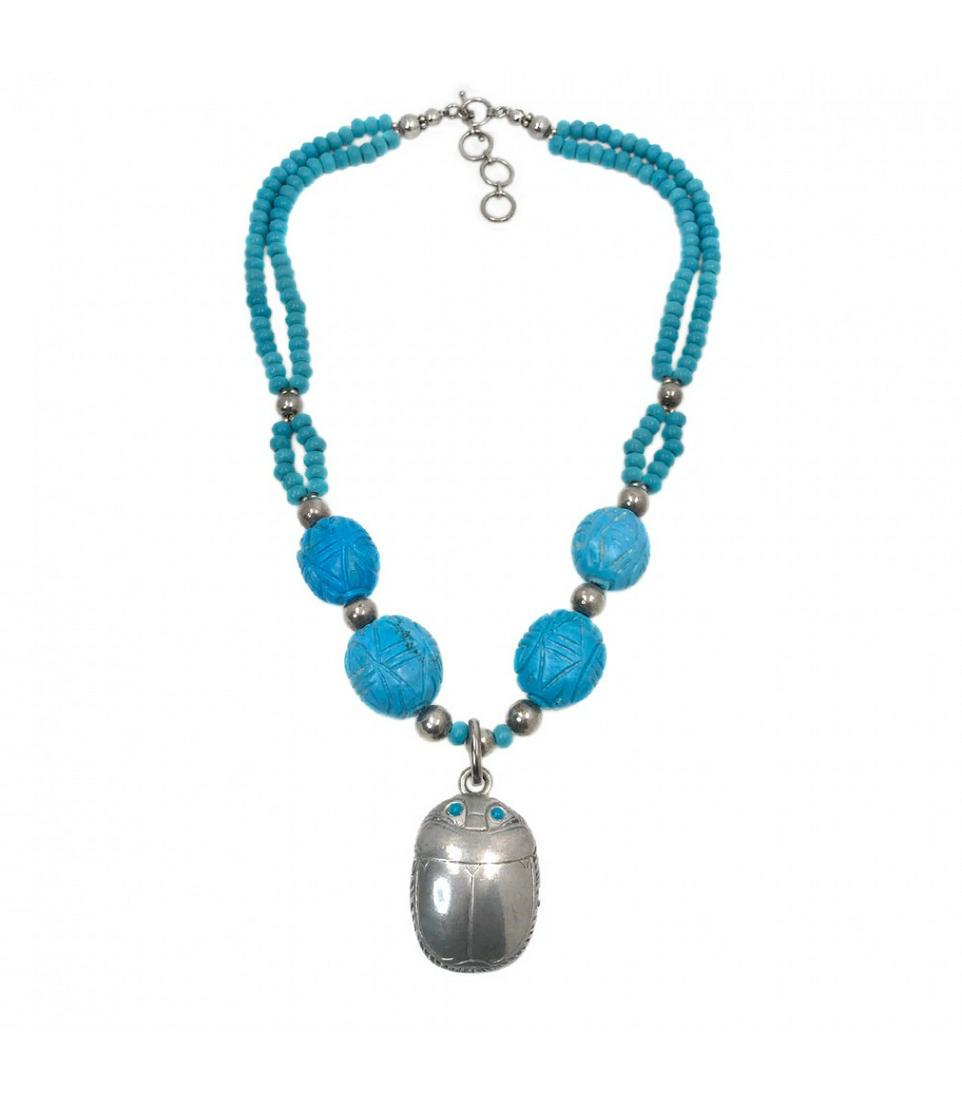 Turquoise Necklace with Scarab Box (1 of 2)