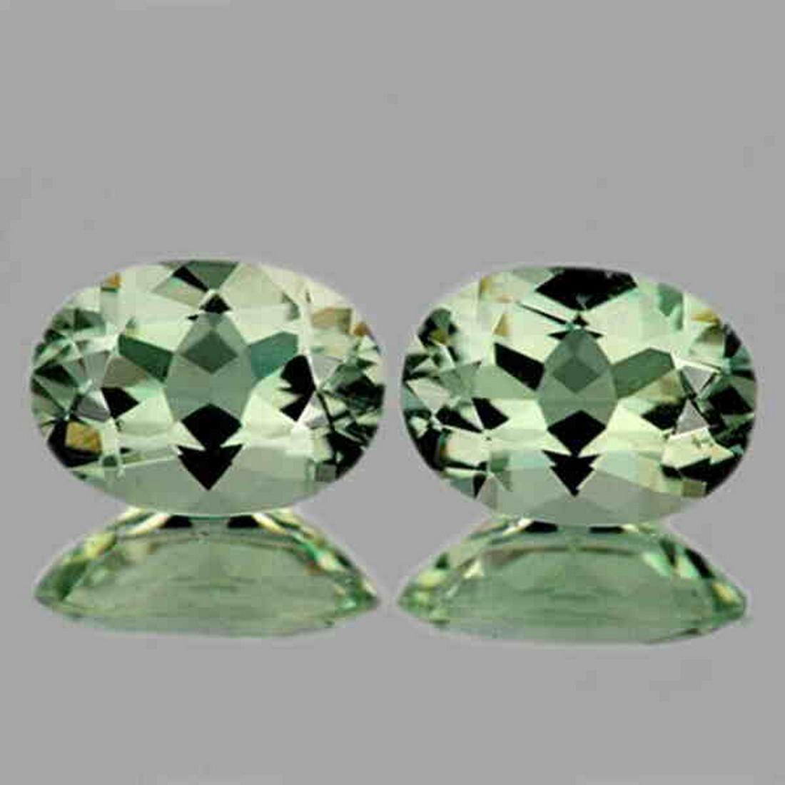 11x9 mm Oval 2 Pieces Natural Sparkling Green Amethyst (1 of 2)