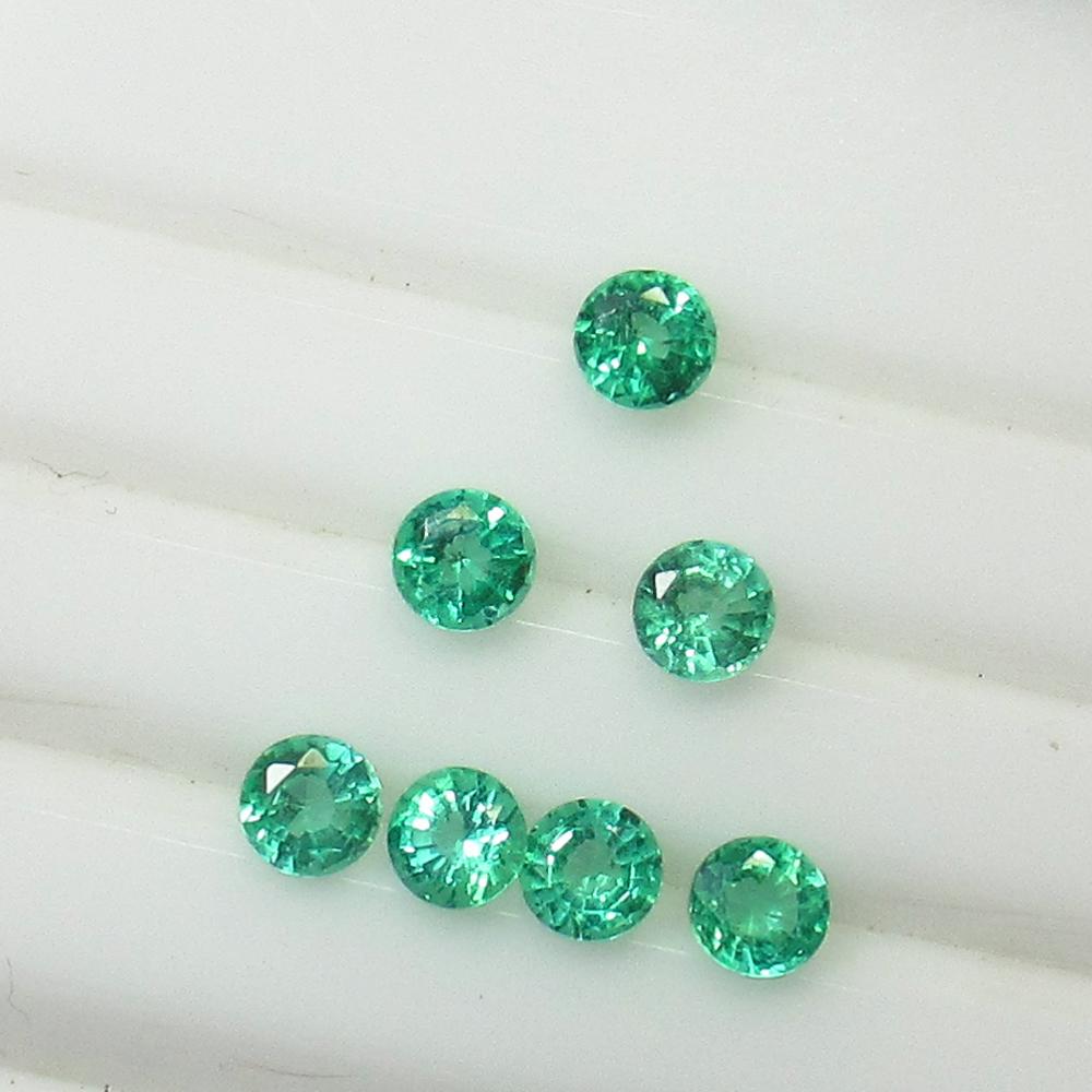 1.33 Ctw Natural 7 Colombian Emerald Round Set (1 of 2)