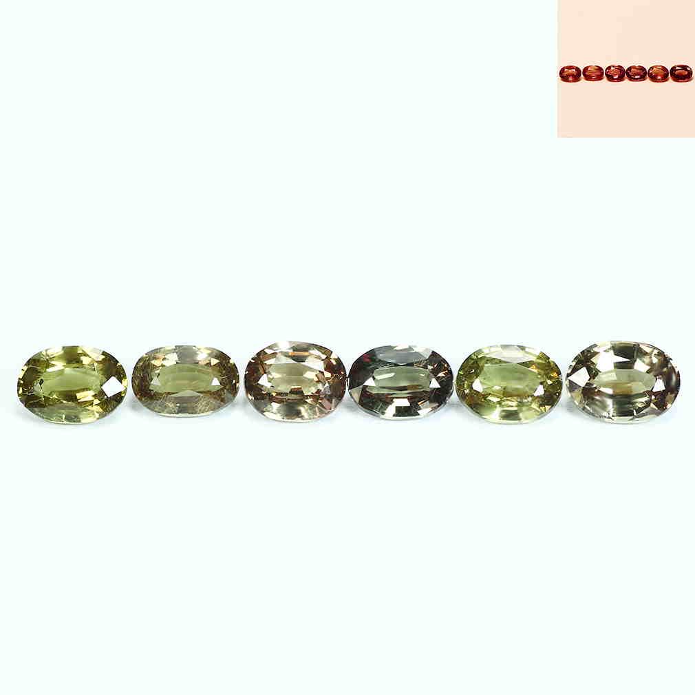 2.44Ct IF (6Pcs Lot) Oval Cut 5 x 4 Brownish Green To (1 of 2)