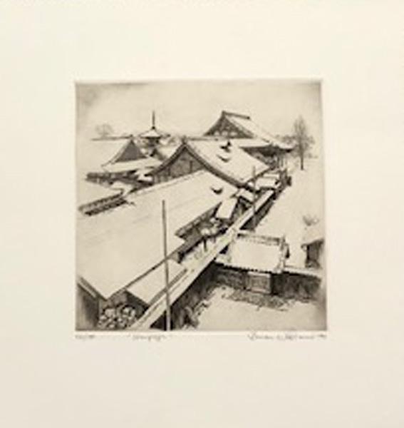 Honpoji: Title: Honpoji Artist: Brian Williams (B, - 1950) Size: Print image measures 7 3/4 X 7 3/4 inches plus full margins Date: 1994 Medium:Lithograph and aquatint print Edition: Limited edition # 52/150 De