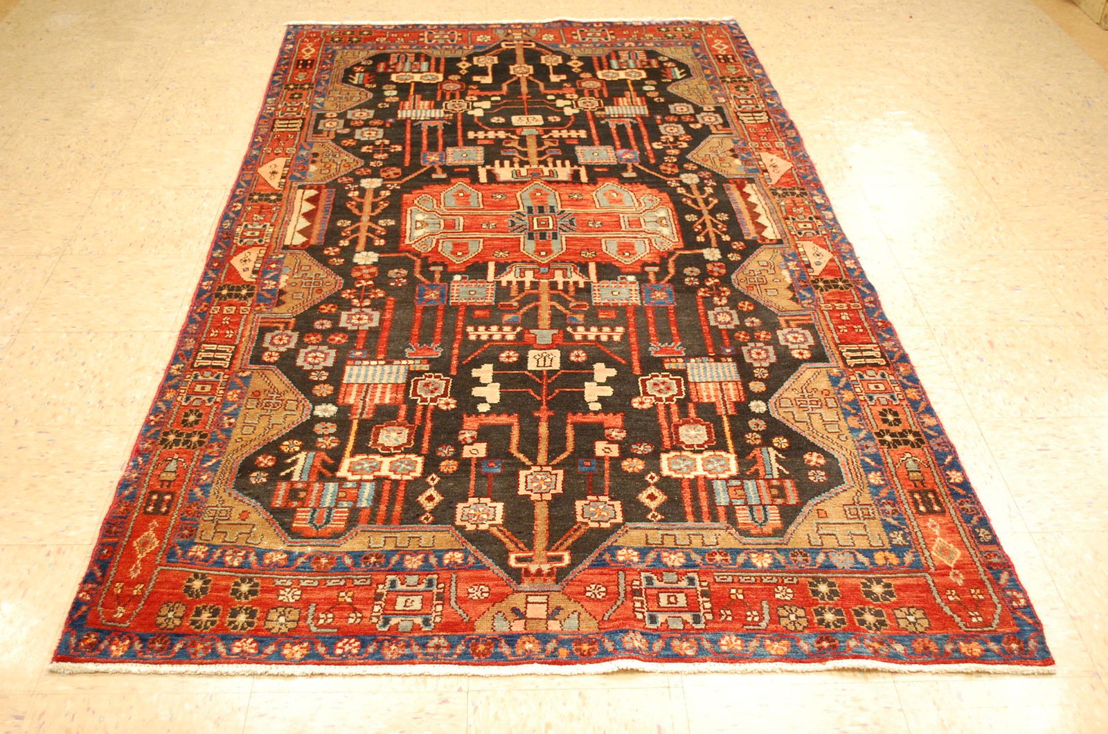 C1930s ANTIQUE_FINE PRSIAN LILIHAAN NAHAVAND RUG 4' 8" (1 of 9)