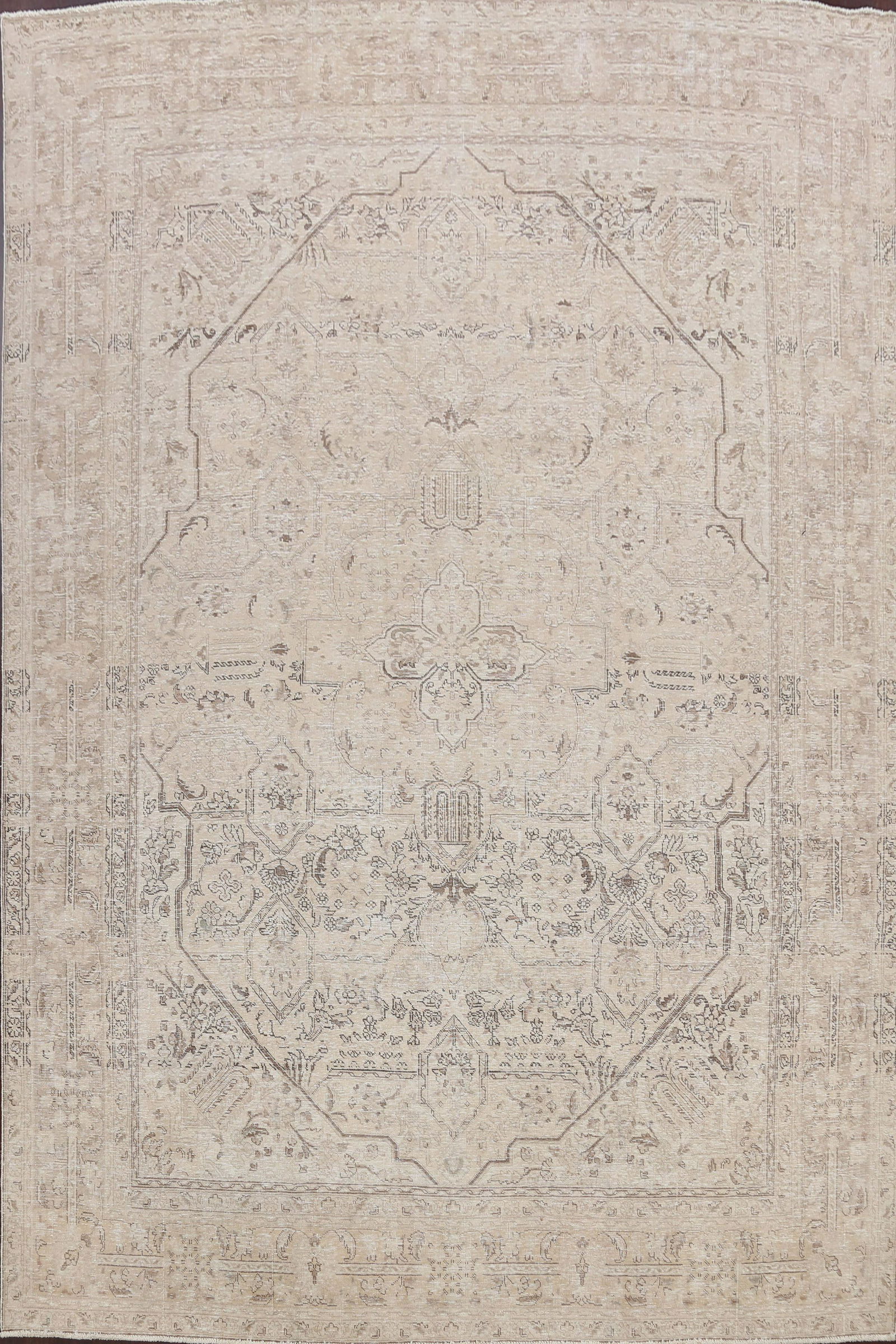 Antique Muted Floral Tabriz Persian Area Rug 10x12 (1 of 20)