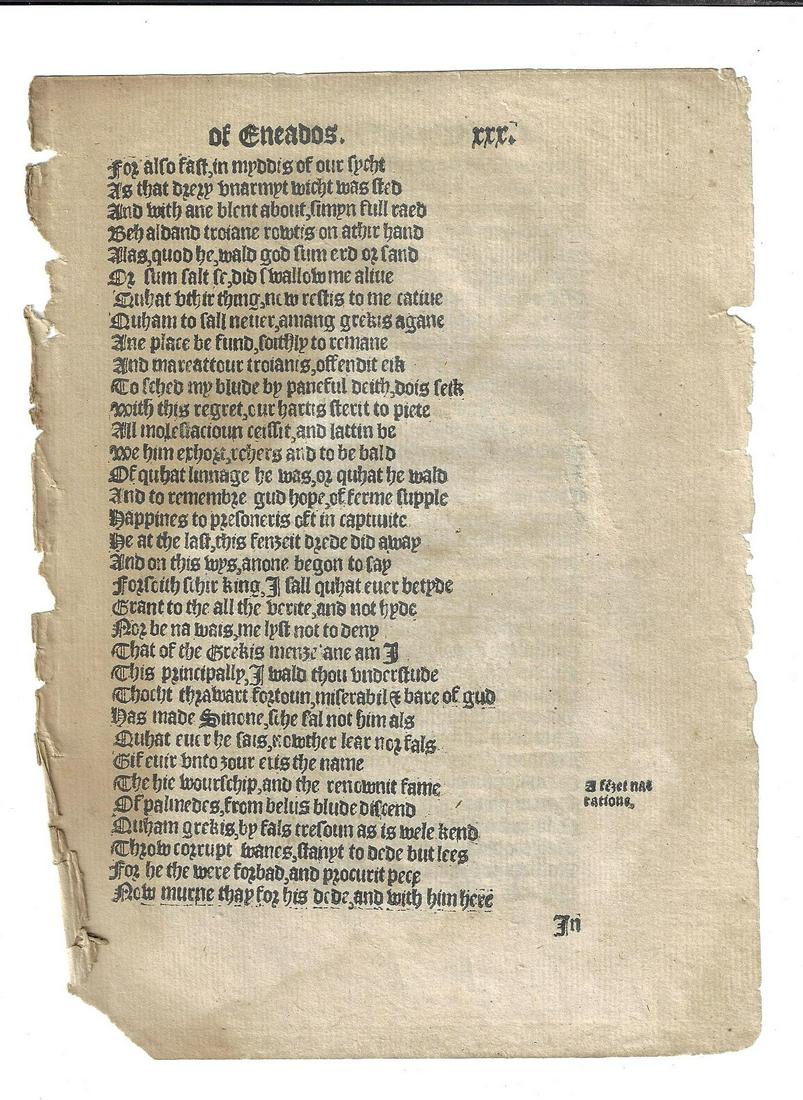 1553 Scot English Leaf Virgil Aeneid (1 of 2)