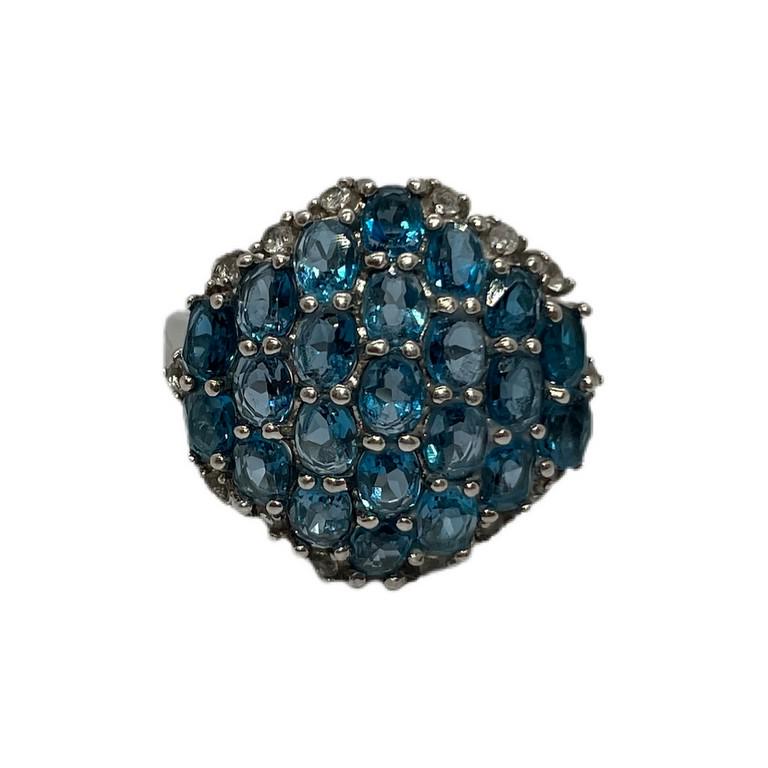 Sterling silver ring blue crystal (1 of 2)