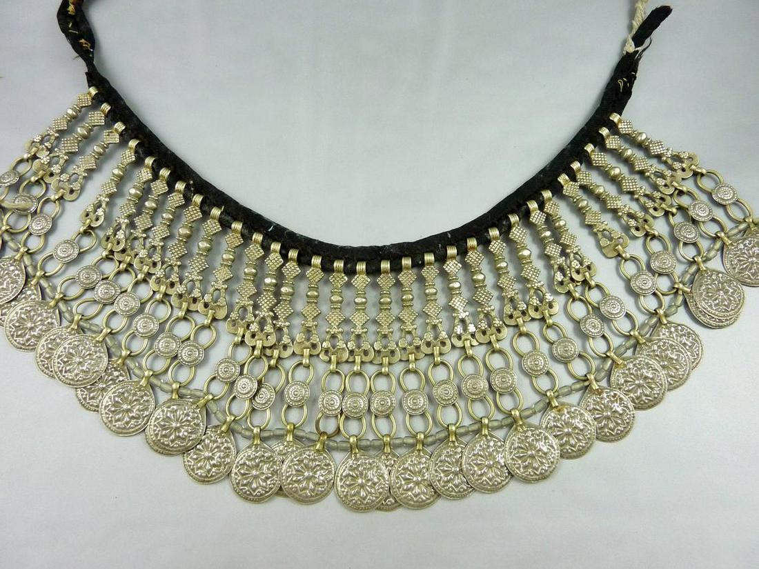 Old low silver tribal Pashtun choker from Afghanistan, (1 of 4)