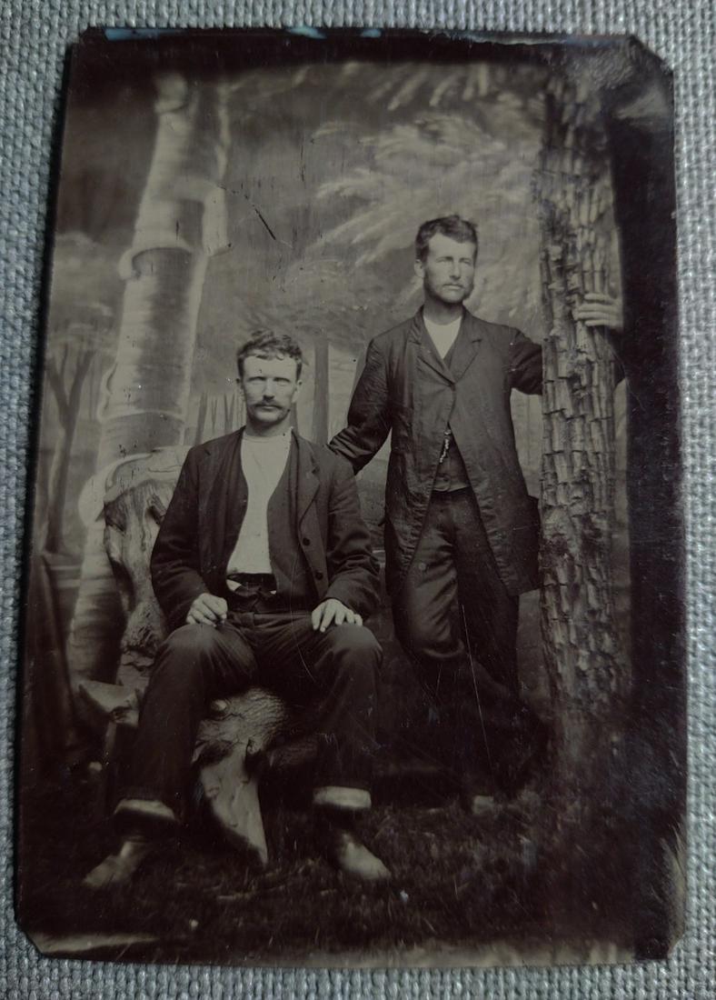 Fine 1880s Tintype of 2 Handsome Affectionate Men (1 of 1)