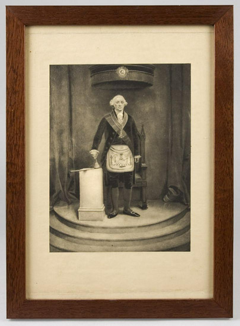 Print of George Washington as a Mason: SKU: 980-12 Title: Print of George Washington as a Mason Date/Period: early 20th c Measurement: Frame: 12" x 9"; view: 5.5" x 7.5" Material: paper Condition: good Additional Information: Shipping: Dom