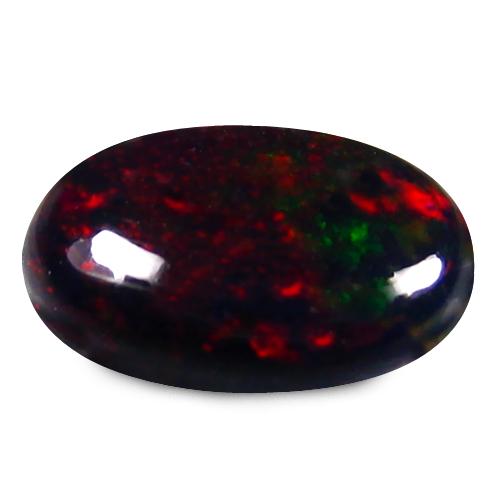 0.80 Cts Natural Multi Color Ethiopian Black Opal Oval (1 of 1)