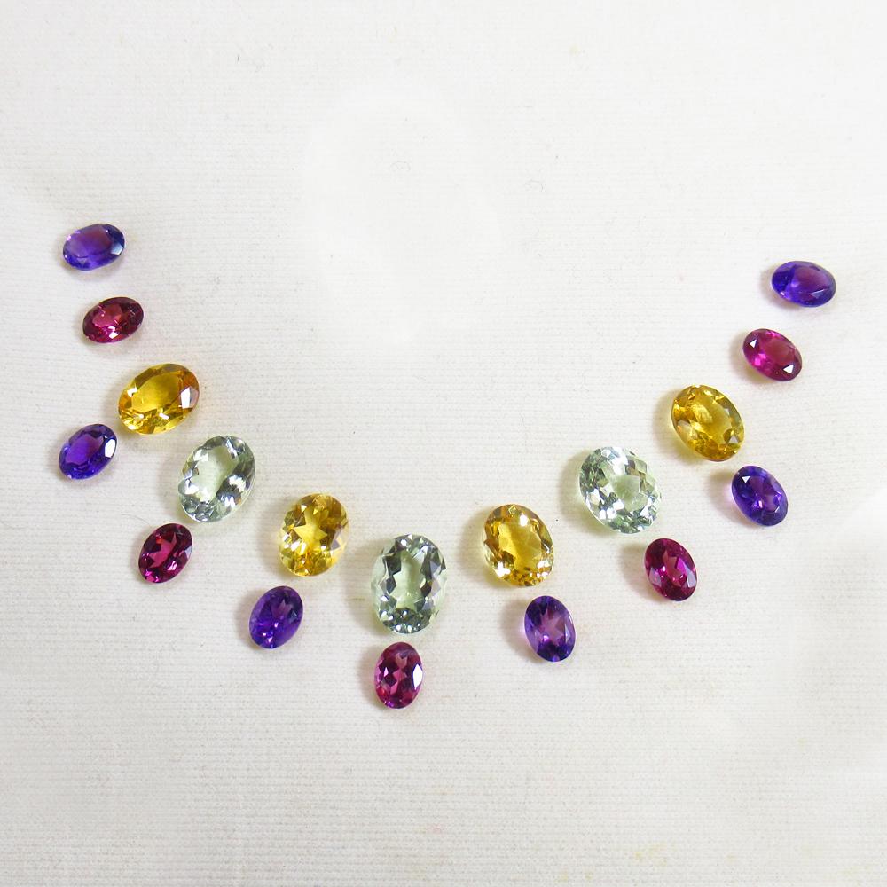 24.93 Ct Natural 17 Multistone Necklace Set (1 of 2)