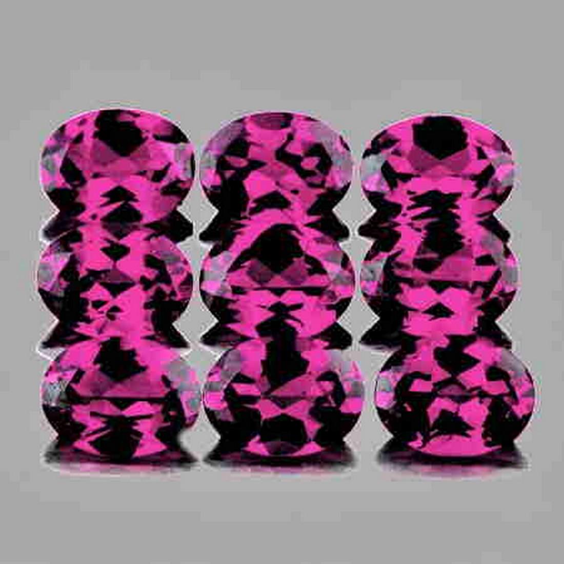 4x3 mm 9 pcs Oval AAA Fire Raspberry Pink Rhodolite (1 of 2)