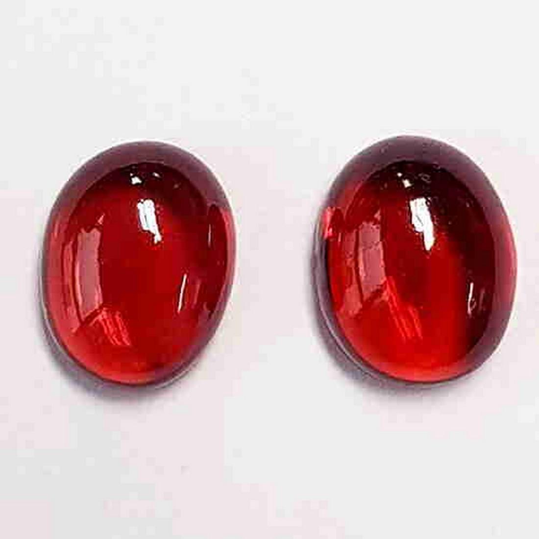 9x7 mm 2 pcs Oval Cabochon AAA Red Mozambique Garnet (1 of 3)