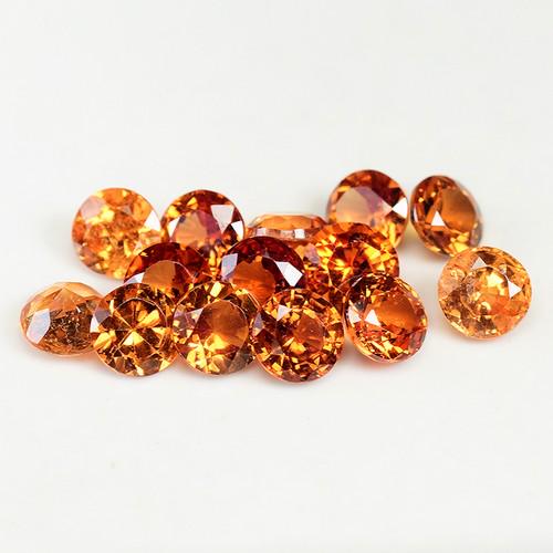 2.90Ct 8 pcs Beautiful  100% Natural Orange Round (1 of 1)