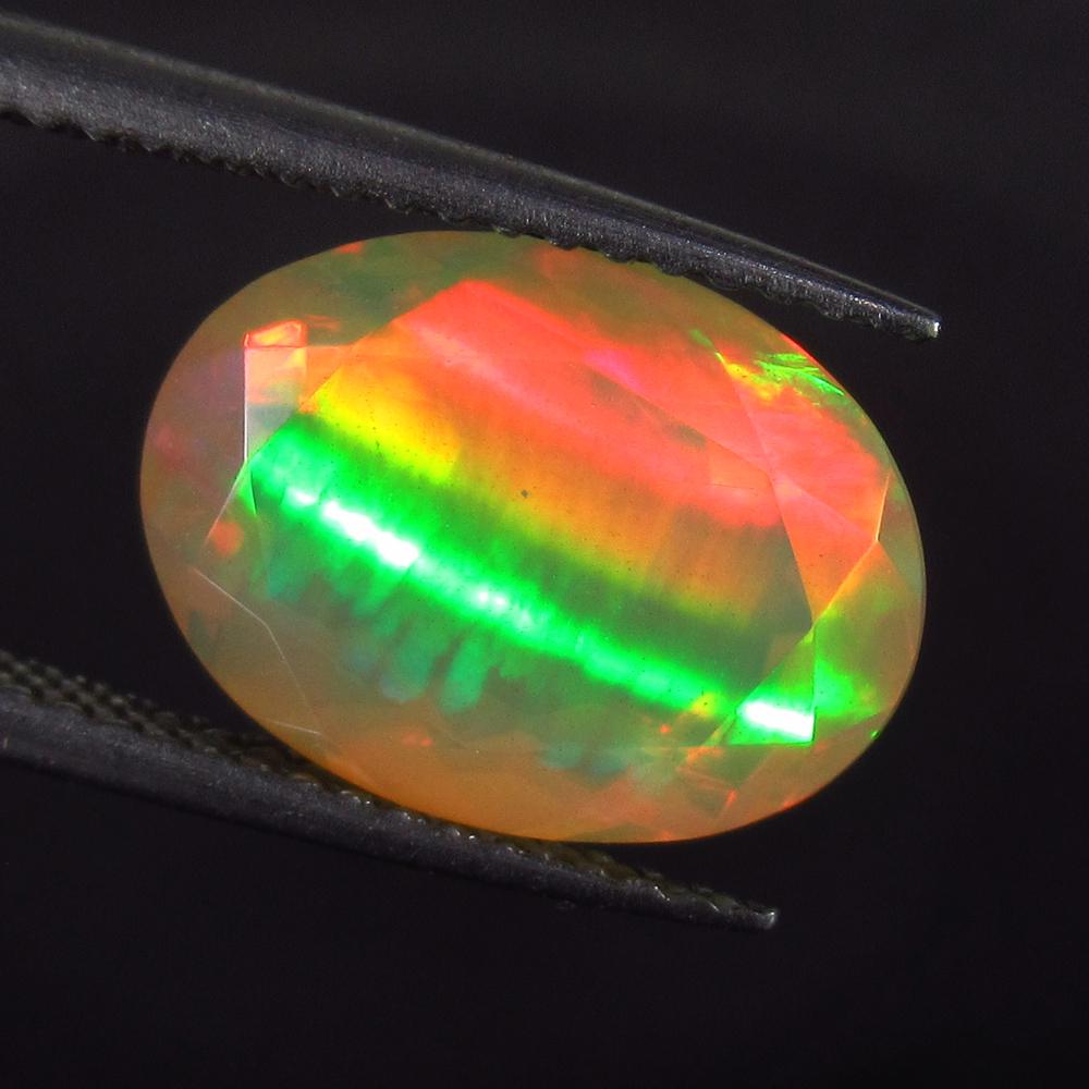 IGI Certified 3.38 Cts Multi-Color Fire Faceted Opal (1 of 6)