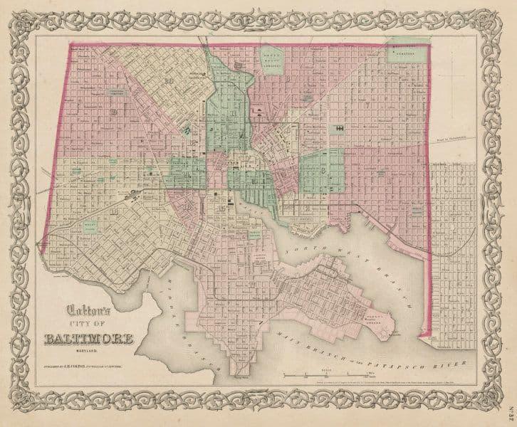 "Colton's City of Baltimore, Maryland". Decorative (1 of 2)