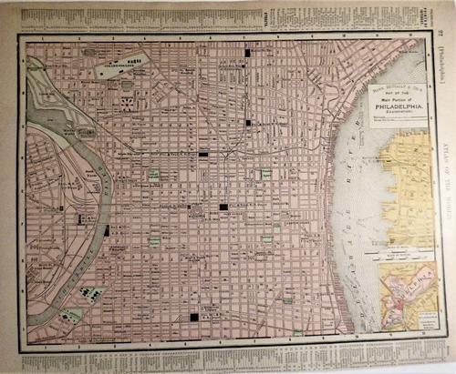 Philadelphia 1900: Title: Philadelphia 1900 Date Printed: 1900 Cartographer: Material/Medium: Paper Size: approx 10.5x14 inches Additional Information: Public Ledger's Unrivaled Atlas (Rand McNally) Reserve: $25.00 Sh