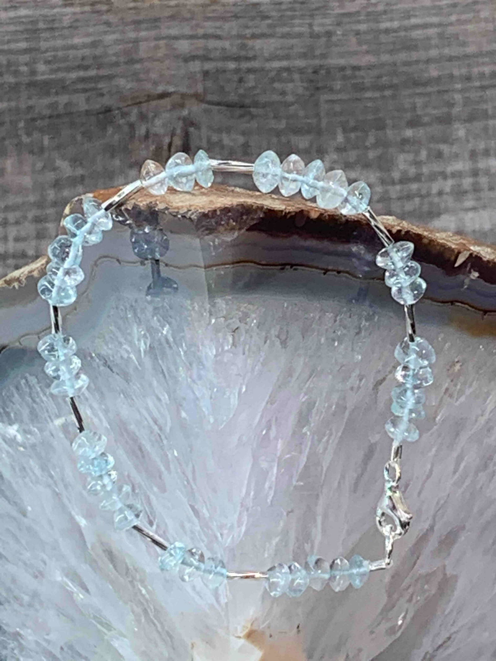 Blue Quartz and Sterling Silver Bracelet (1 of 1)