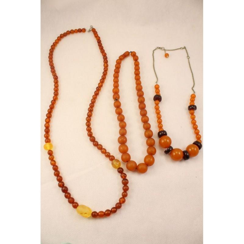 96 g. Natural Baltic amber, necklaces set cognac honey (1 of 10)