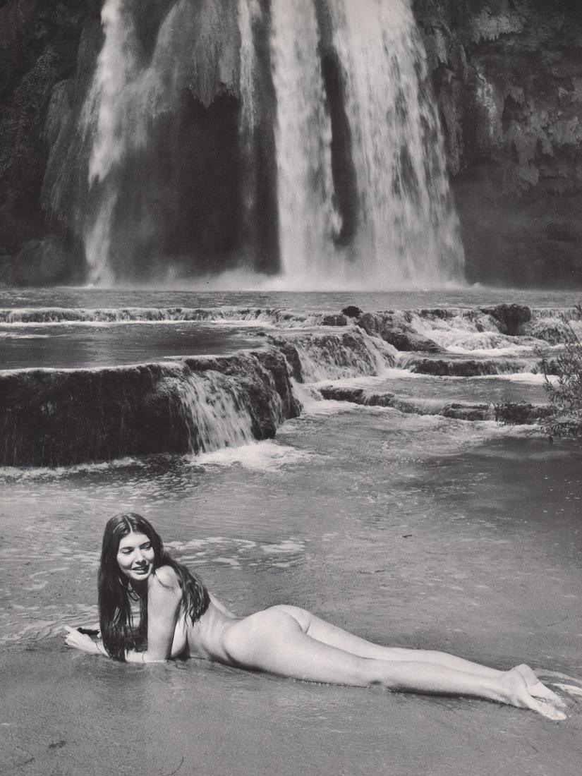 ANDRE DE DIENES - Nude at Havasu falls: Artist: ANDRE DE DIENES Print Title: Nude at Havasu falls Medium: photoengraving Printed 1960’s in the USA Image size (inches) approx. 11 x 8.5” Andre De Dienes Dienes was a professional photograp