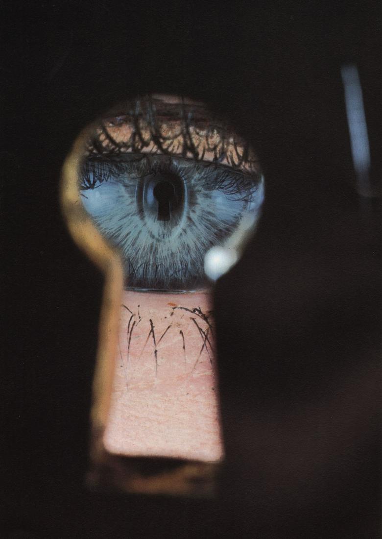 IRVING PENN - Eye in Keyhole, 1953: Artist: IRVING PENN Print Title: Eye in Keyhole, 1953 Medium: Photolithograph Printed 1980’s in the US Image size (inches) approx. 8.5 x 6” Irving Penn was an American photographer known for his f
