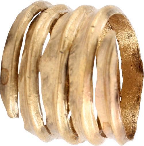 FINE VIKING COIL RING, 10th CENTURY AD SZ 10 ½ (1 of 3)