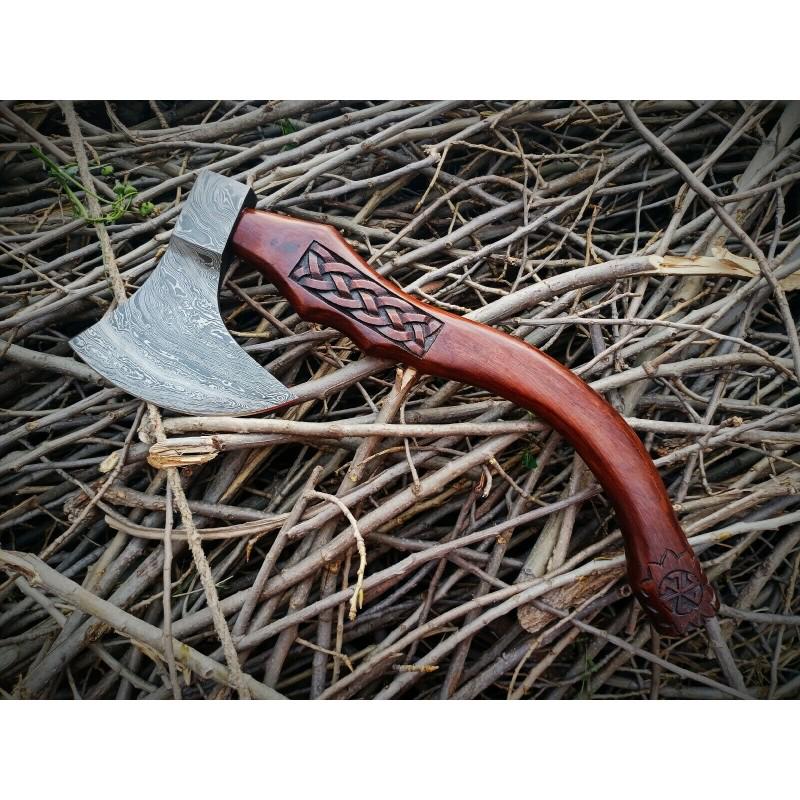 Spike damascus steel viking axe head gift (1 of 4)