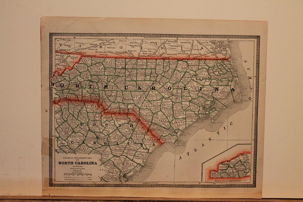 1888 Map of North Carolina (1 of 3)