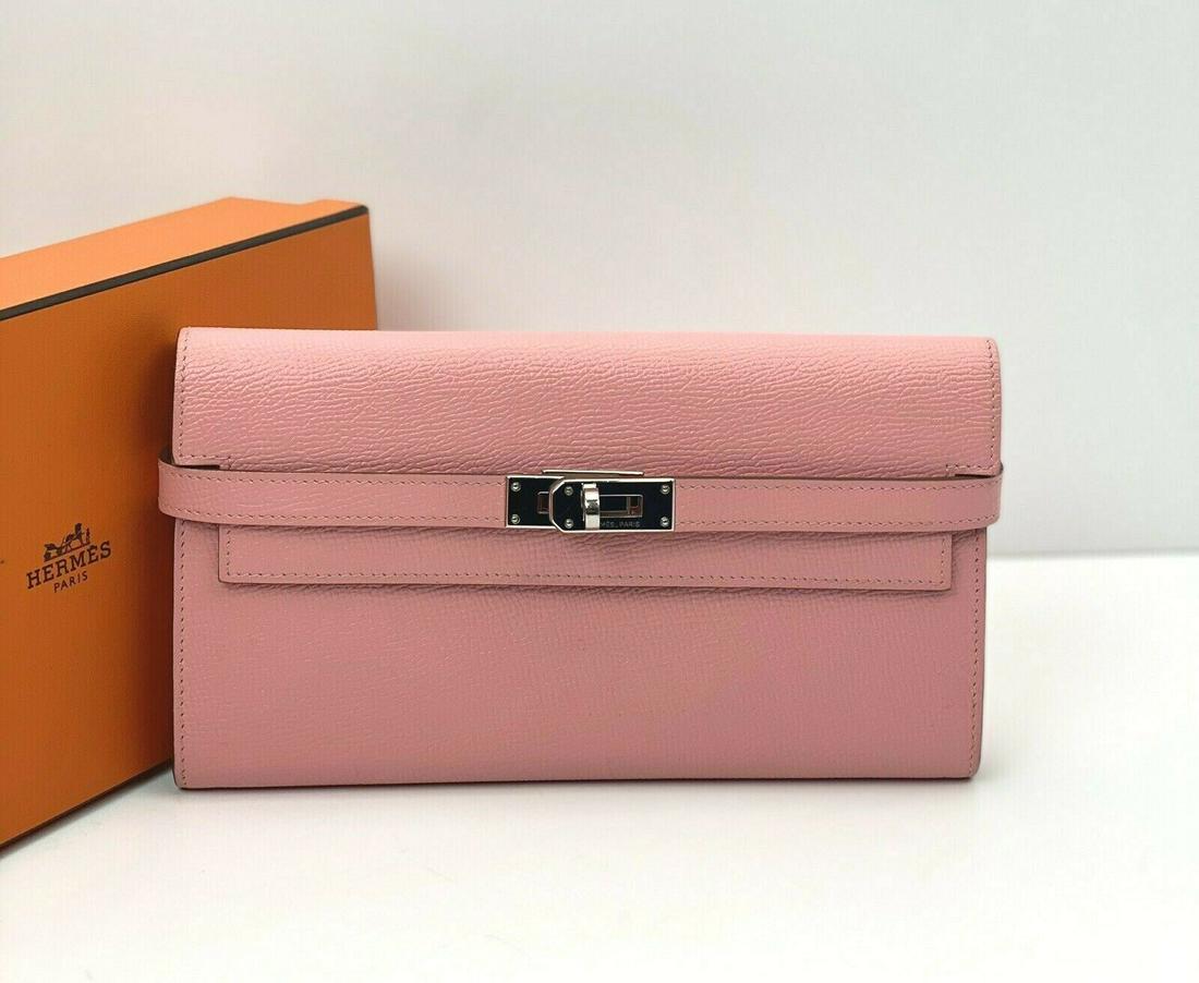 Hermes Epson Kelly Long Wallet Rose Lipstick Pink (1 of 12)