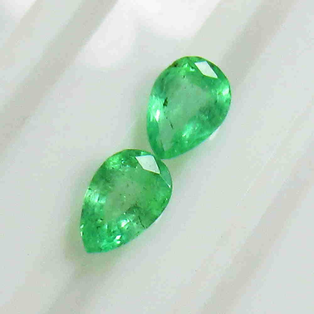 1.82 Ctw Natural Colombian Emerald Pear Pair (1 of 2)