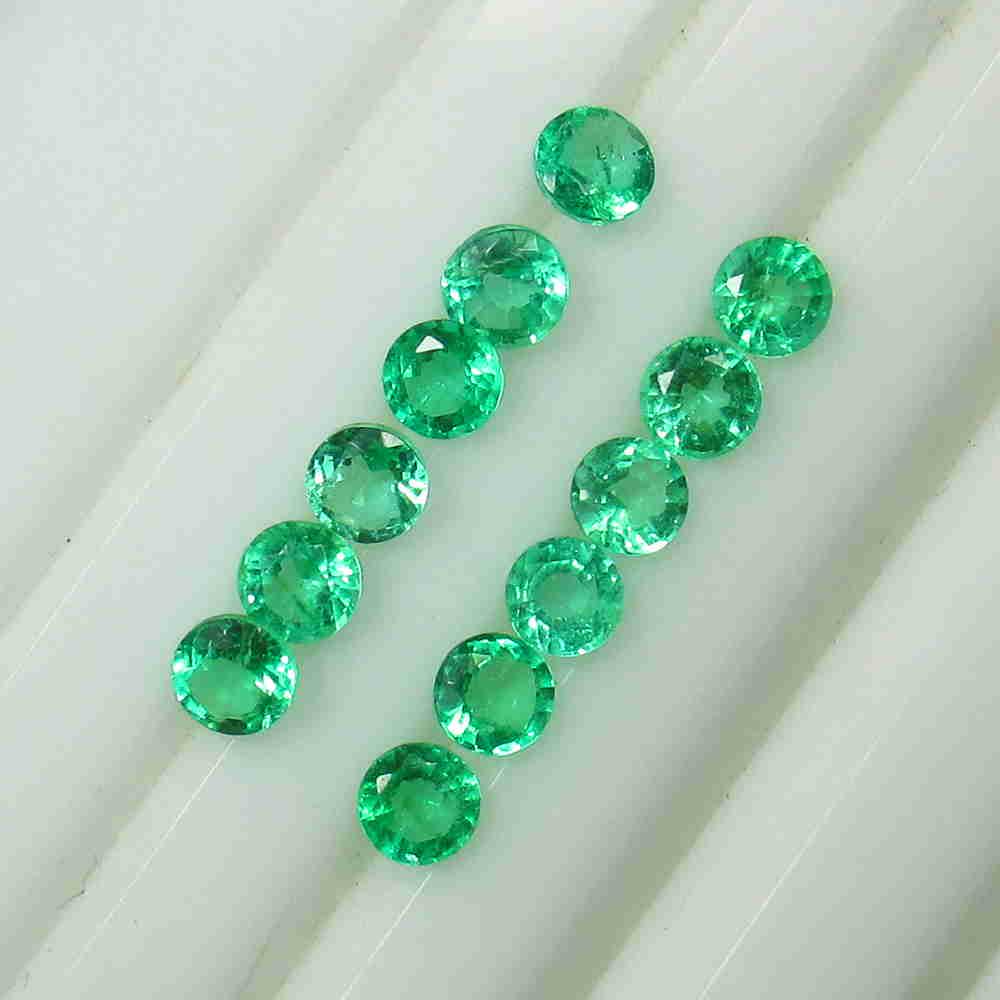 2.41 Ctw Natural 12 Colombian Emerald Round Set (1 of 4)