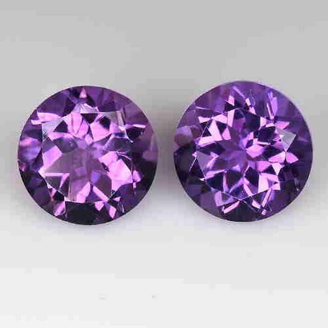 3.90 Cts 2Pcs Natural Bolivia Amethyst Nice Color Round (1 of 2)