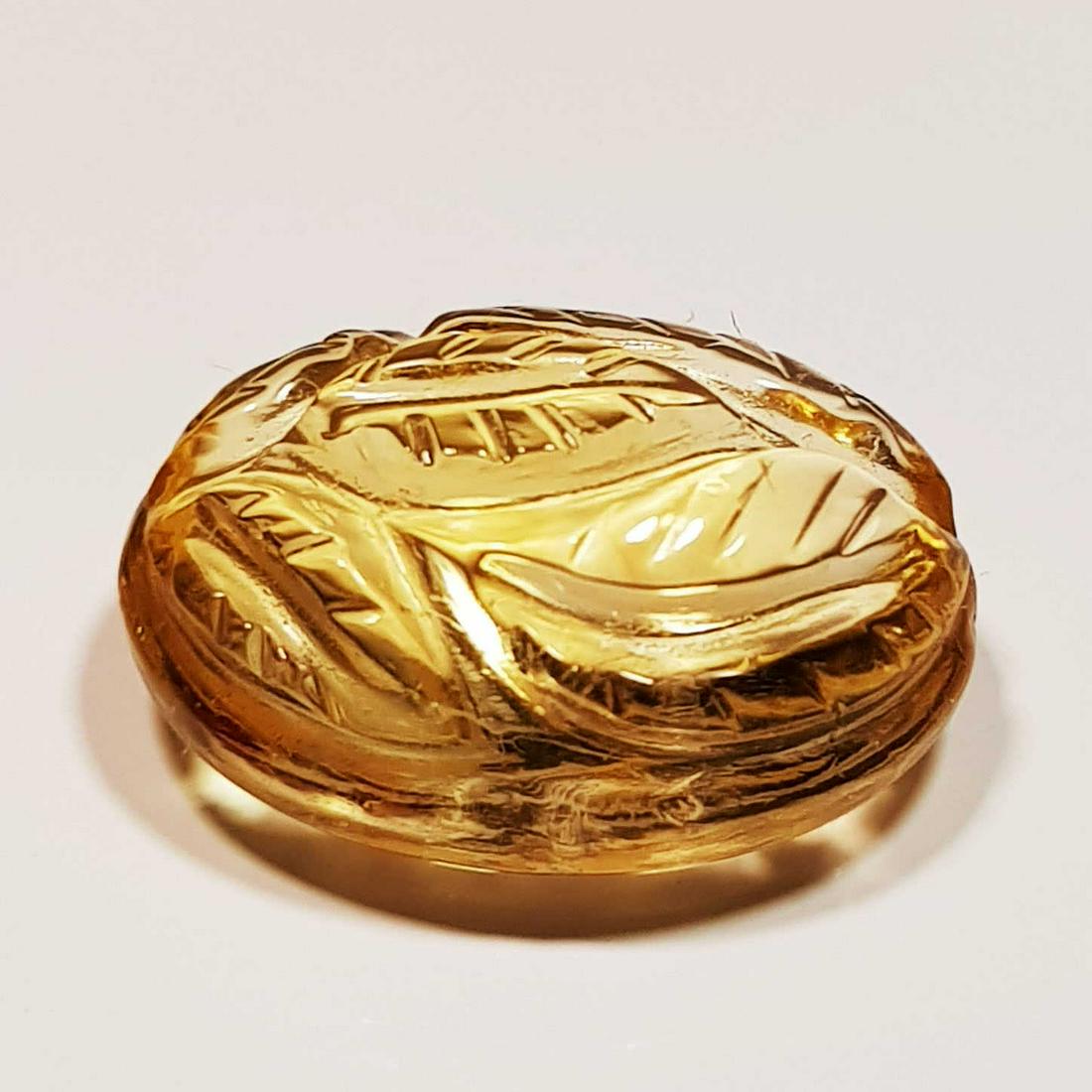 16.10 ct Natural Citrine Oval Flower Cabochon (1 of 5)