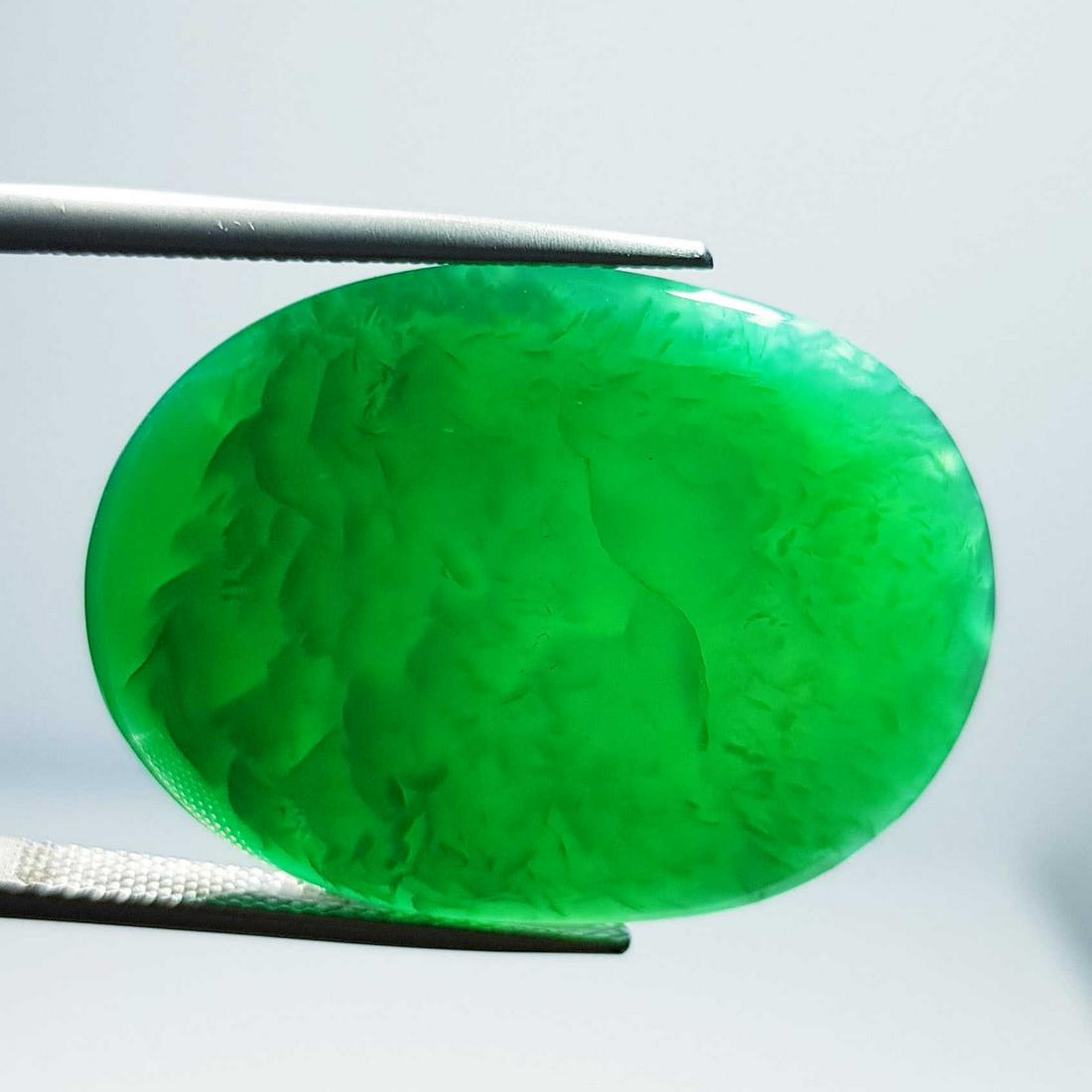41.30 ct Natural Green Agate Oval Cabochon (1 of 5)