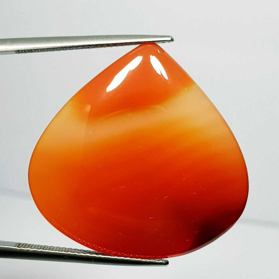 33.95 ct Natural Redish Orange Agate  Pear Cabochon (1 of 5)