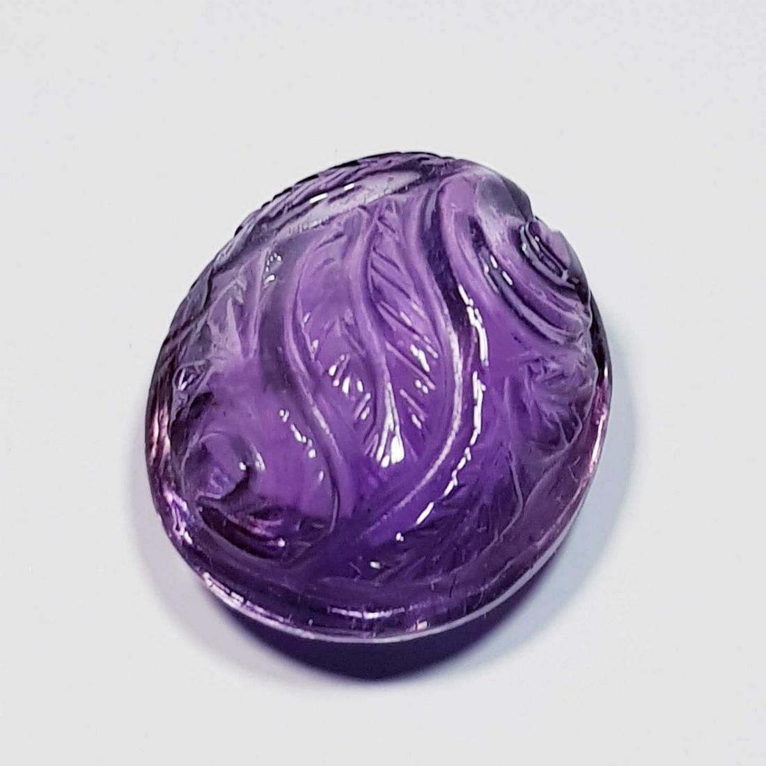 22.10 ct Natural Amethyst Oval Flower Cabochon (1 of 6)