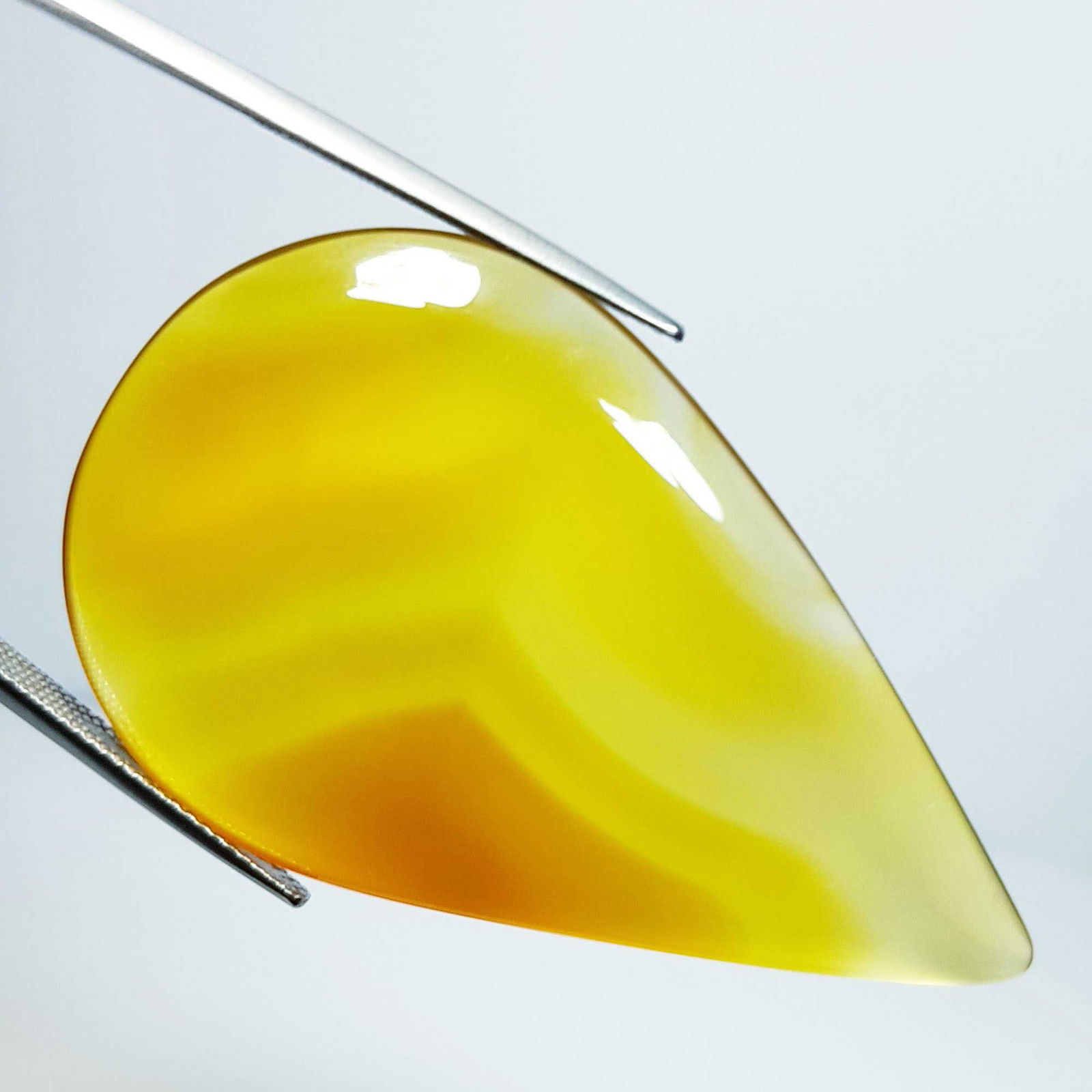 66.76 ct Natural Yellowish Orange Agate Pear Cabochon (1 of 5)