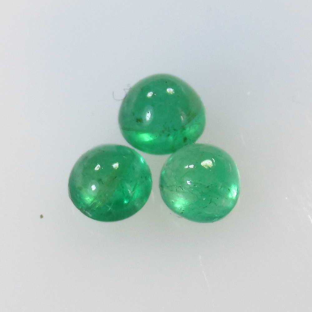 1.50 Ctw Natural 3 Zambian Emerald Round Set (1 of 2)