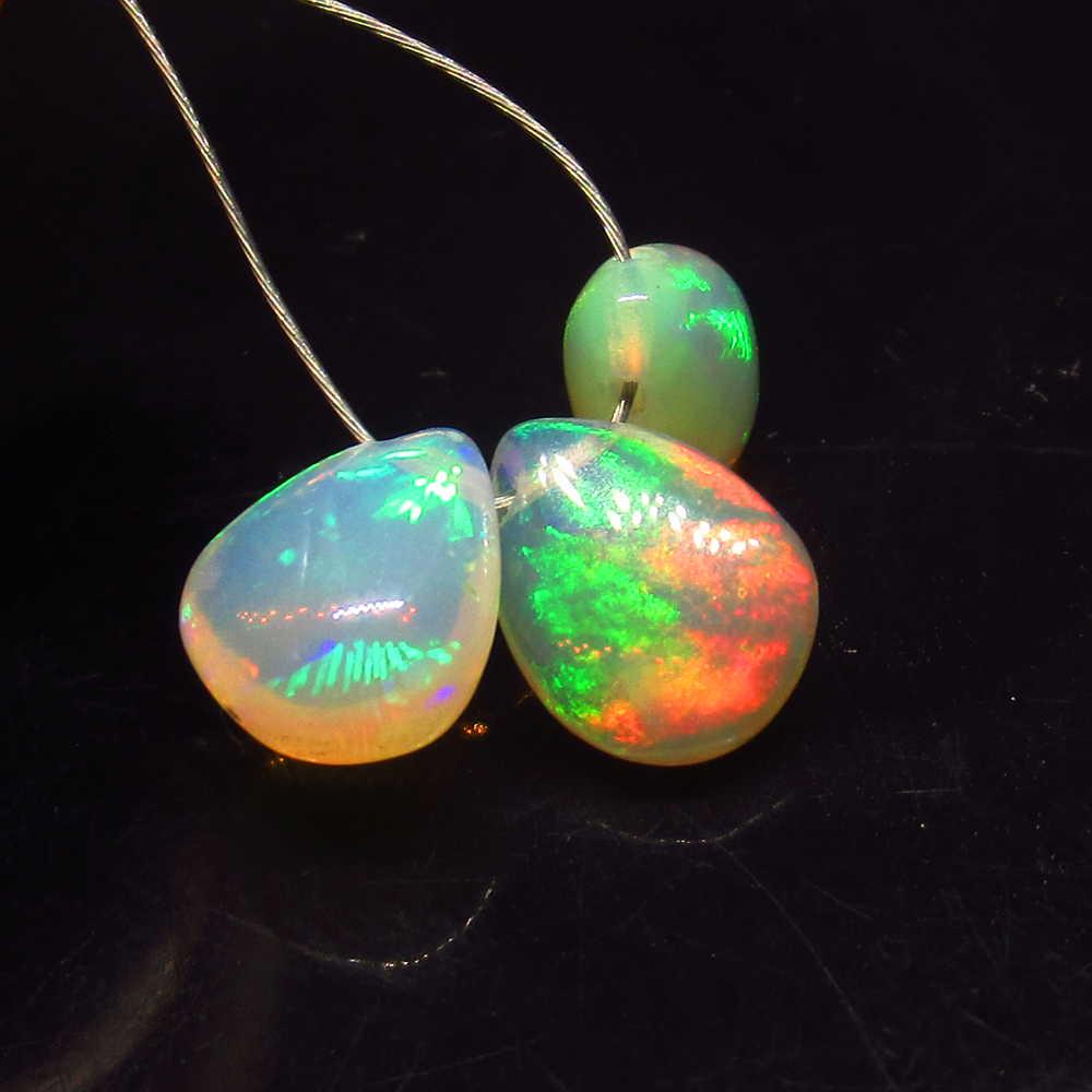 2.91 Ctw Natural 3 Drilled Pear Multi-Color Fire Opal (1 of 2)
