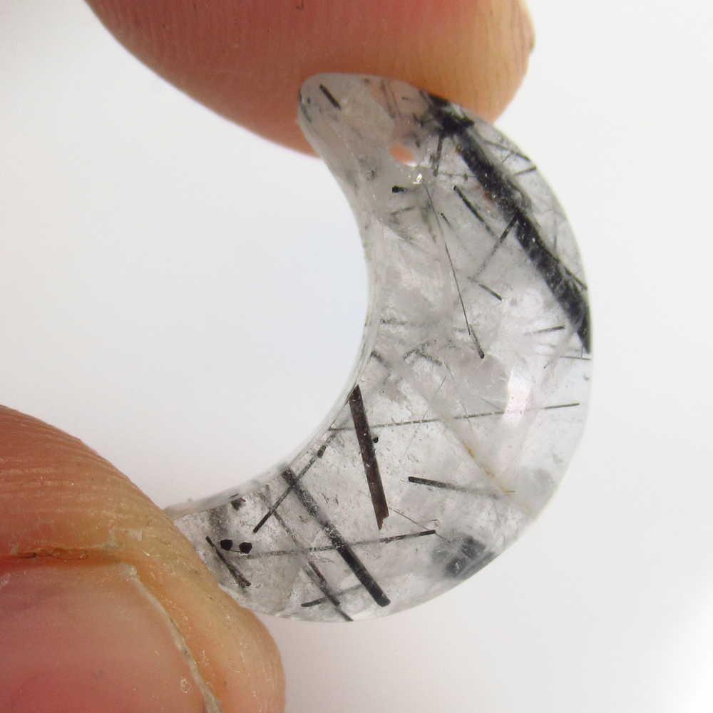 6.00 Ctw Natural Drilled Rutile Quartz Half Moon Cab: No Reserve! Title: 6.00 Ctw Natural Drilled Rutile Quartz Half Moon Cab Stone Clarity: Transparent Gemstones: Rutile Quartz Size/Dimensions: 6 Carat Weights: 17.70 x 7.50 x 7.50 mm Additional Informat